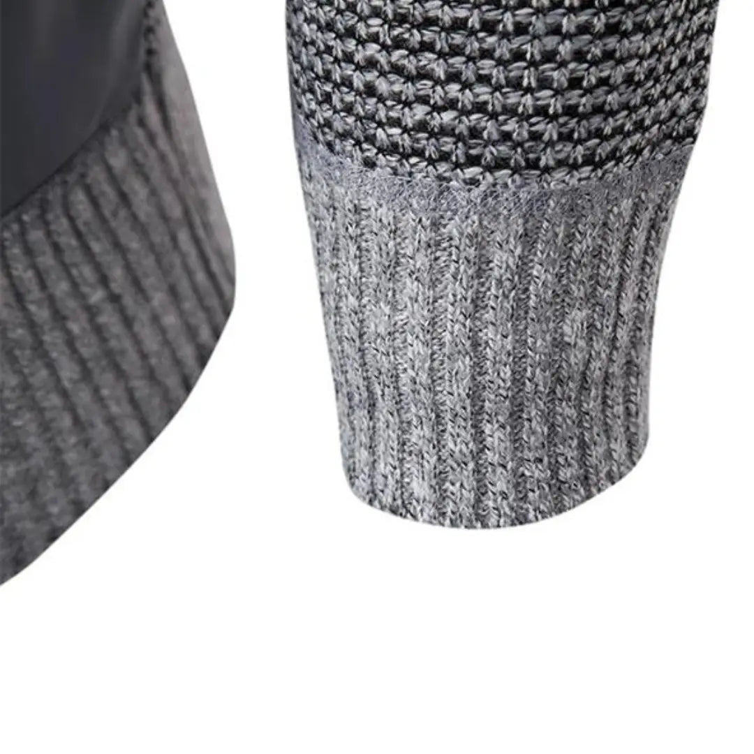 Knit Sweater - Zip Front And Ribbed Trim For Easy Wear