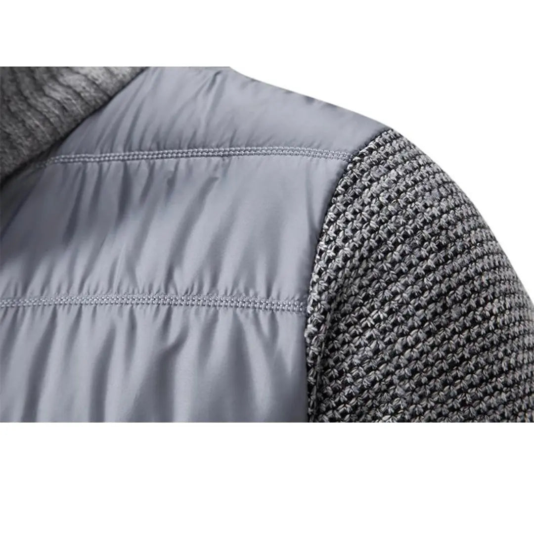 Knit Sweater - Zip Front And Ribbed Trim For Easy Wear