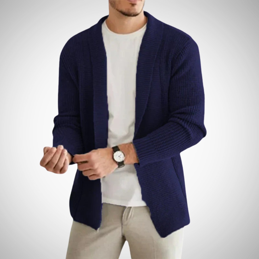 Knitted Blend Cardigan - Full Zip Front & Breathable Fit