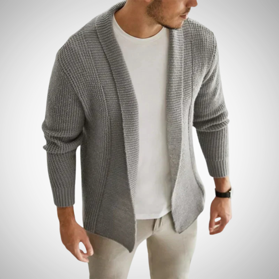 Knitted Blend Cardigan - Full Zip Front & Breathable Fit