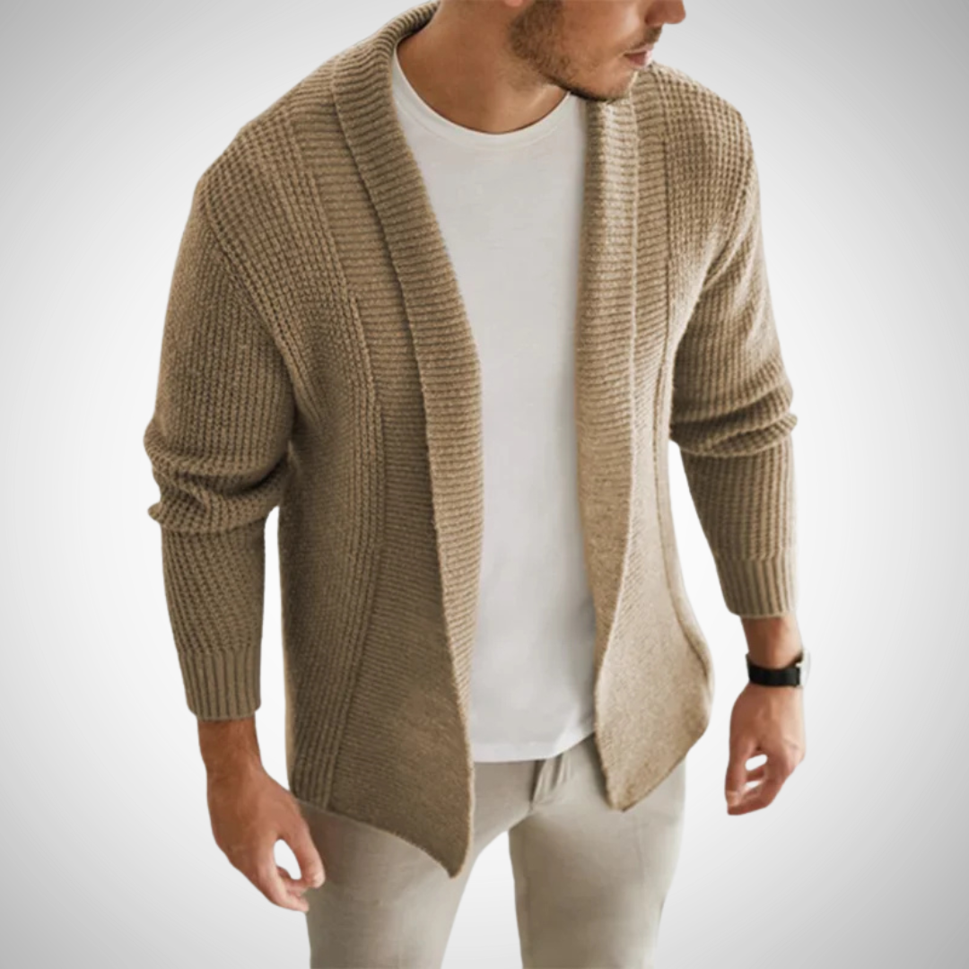 Knitted Blend Cardigan - Full Zip Front & Breathable Fit