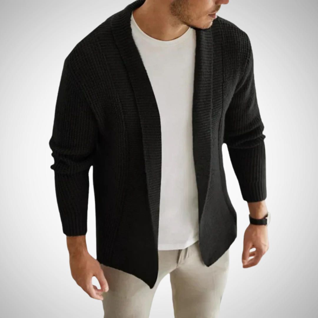Knitted Blend Cardigan - Full Zip Front & Breathable Fit