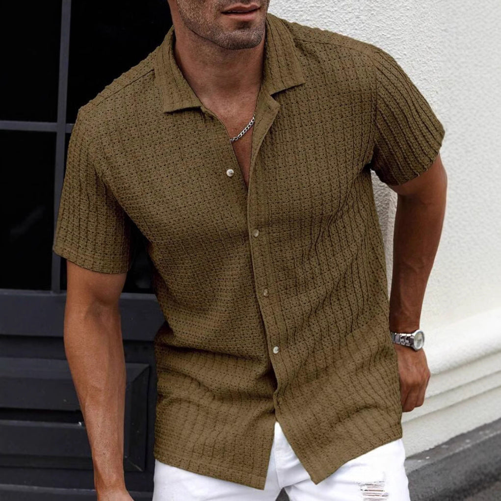 Knitted Short Sleeve Shirt – Slim Shape & Breathable Air