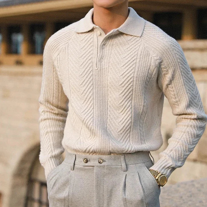 Knitted Sweater – Patterned Texture & Layered Warmth