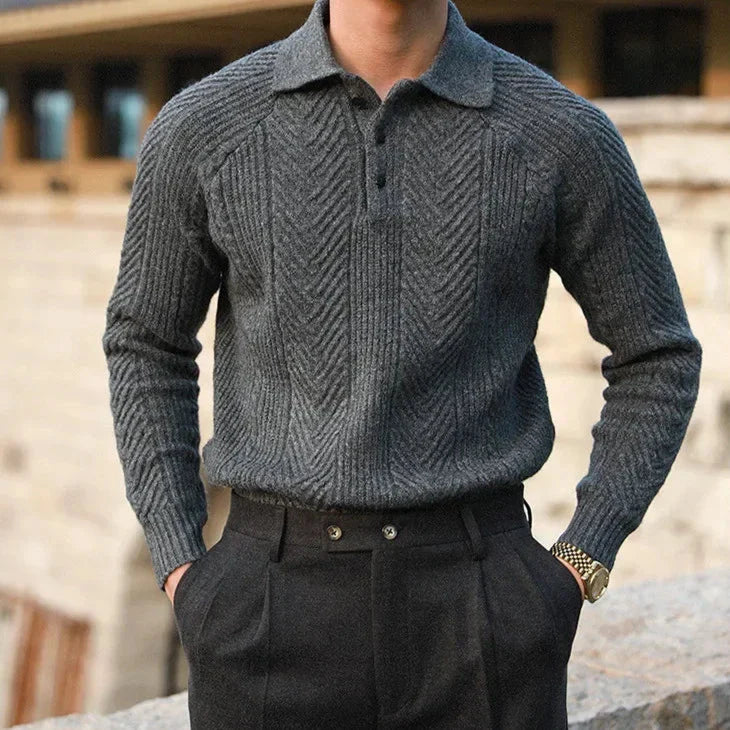 Knitted Sweater – Patterned Texture & Layered Warmth