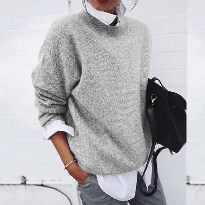 Knitted Sweater - Relaxed Shoulder Shape & Warm Comfort