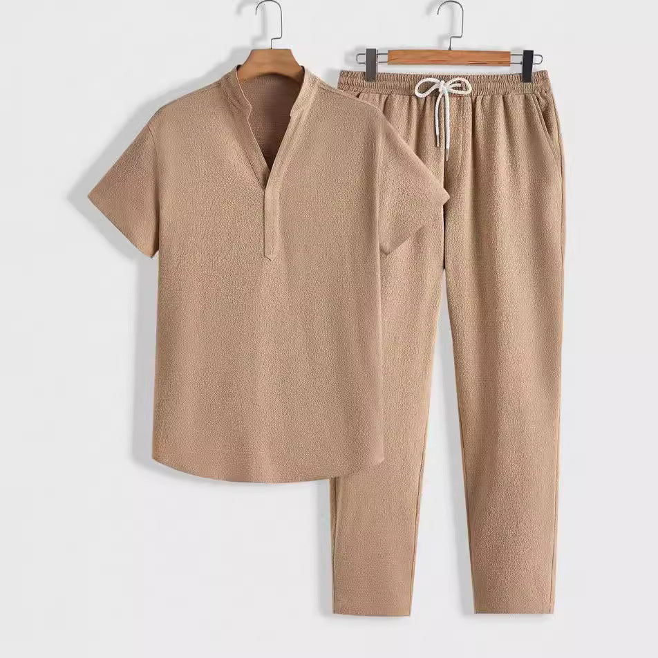 Light Blend Outfit Set – Short Sleeve Top & Drawstring Pant