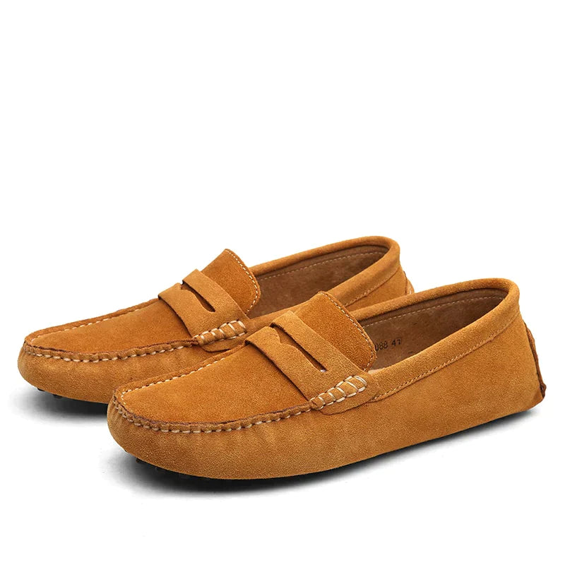 Loafers - Moc Toe Slip On And Cushioned Flexible Sole