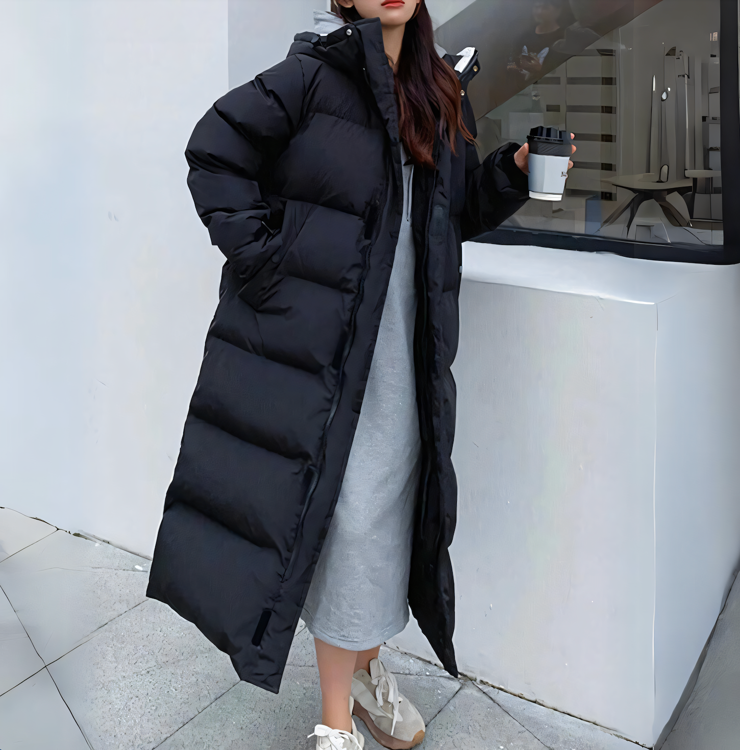 Long Down Jacket – Waterproof Shell & Extended Warmth