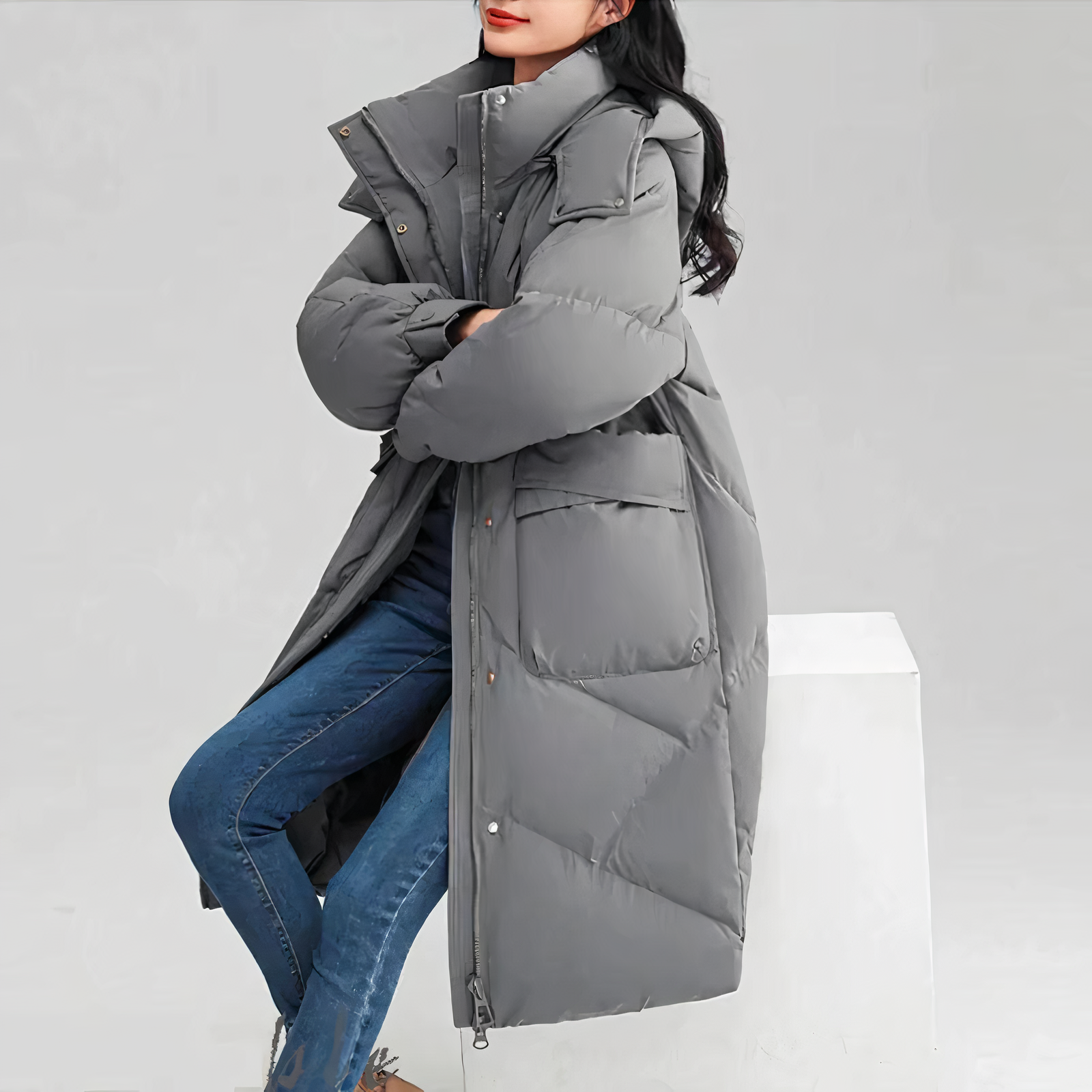 Long Puffer Coat - Quilted Fill Channels And Extra Warmth