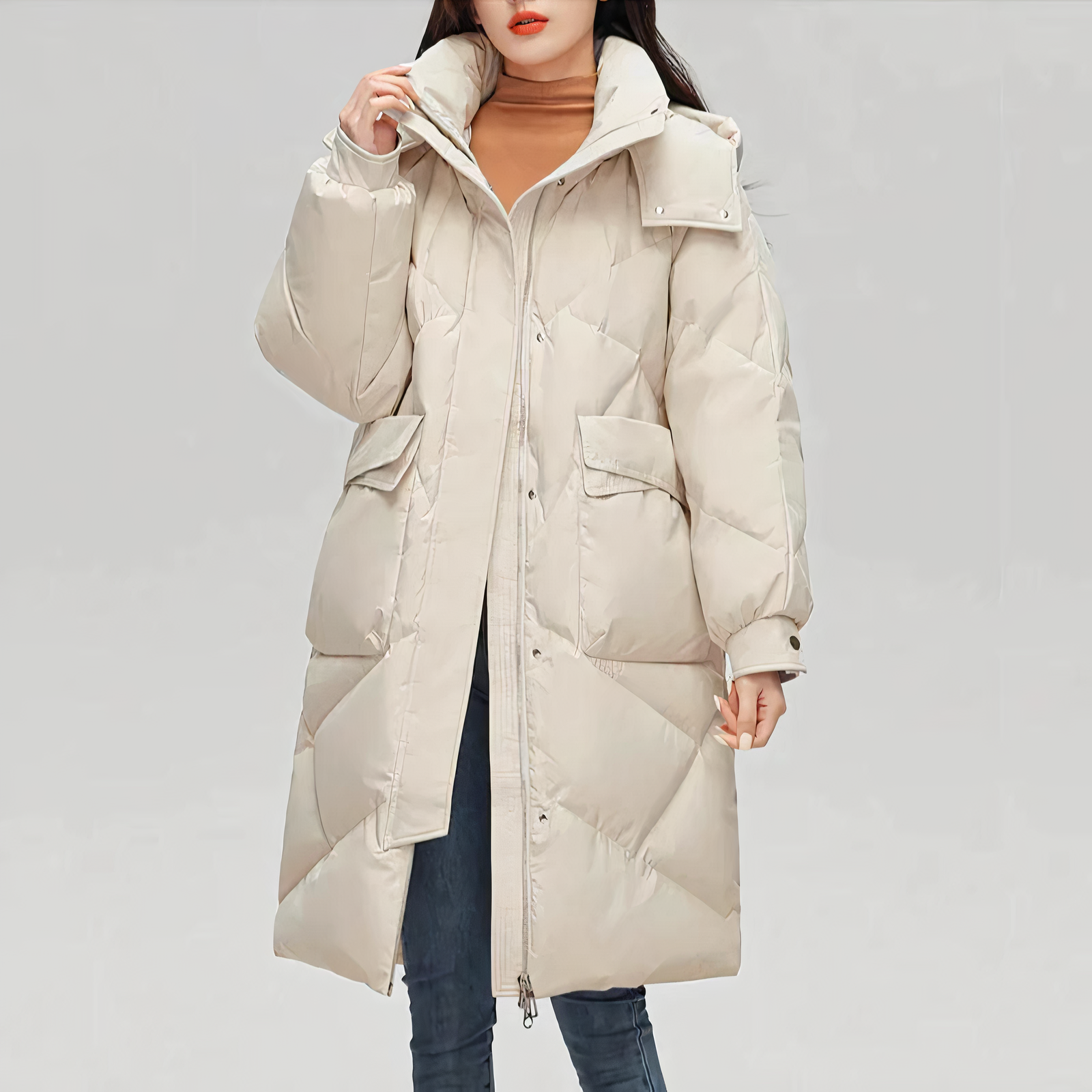 Long Puffer Coat - Quilted Fill Channels And Extra Warmth