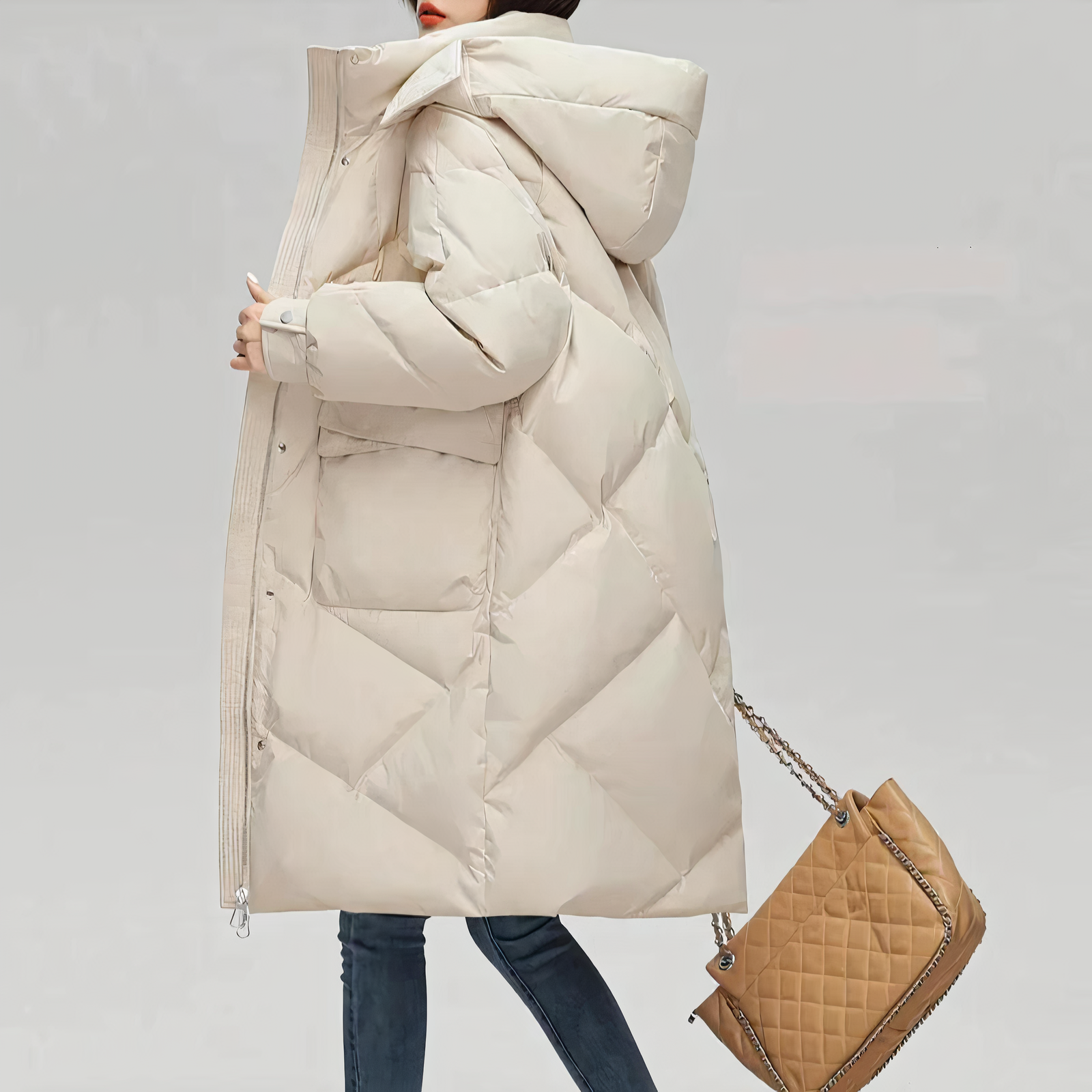Long Puffer Coat - Quilted Fill Channels And Extra Warmth