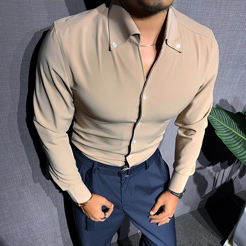 Long Sleeve Shirt - Solid Front And Breathable Comfort