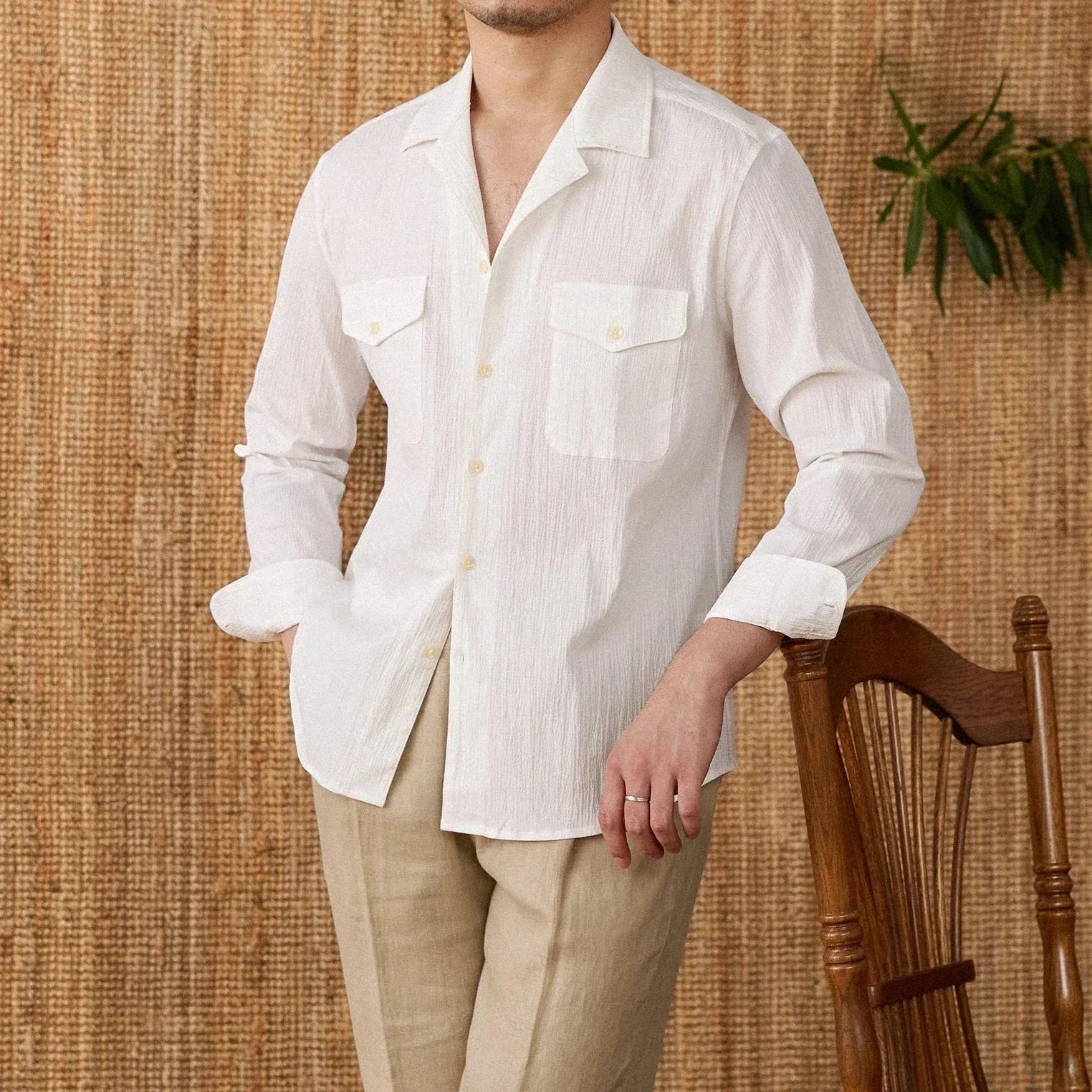 Long Sleeve Shirt - Structured Front & Chest Pocket Storage