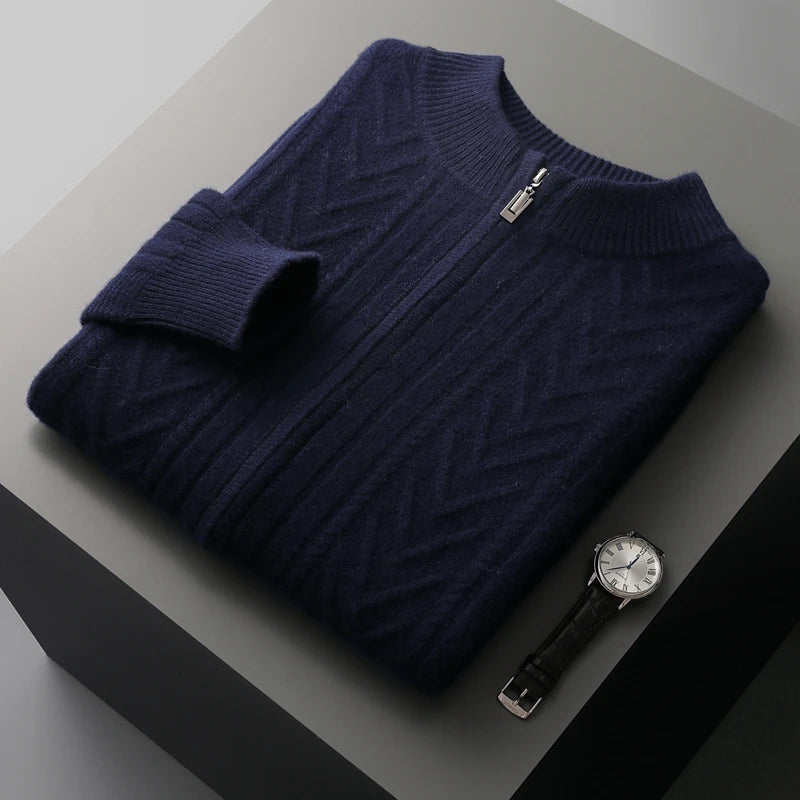 Long Sleeve Sweater - Knit Blend Ribbed Hem & Easy Movement