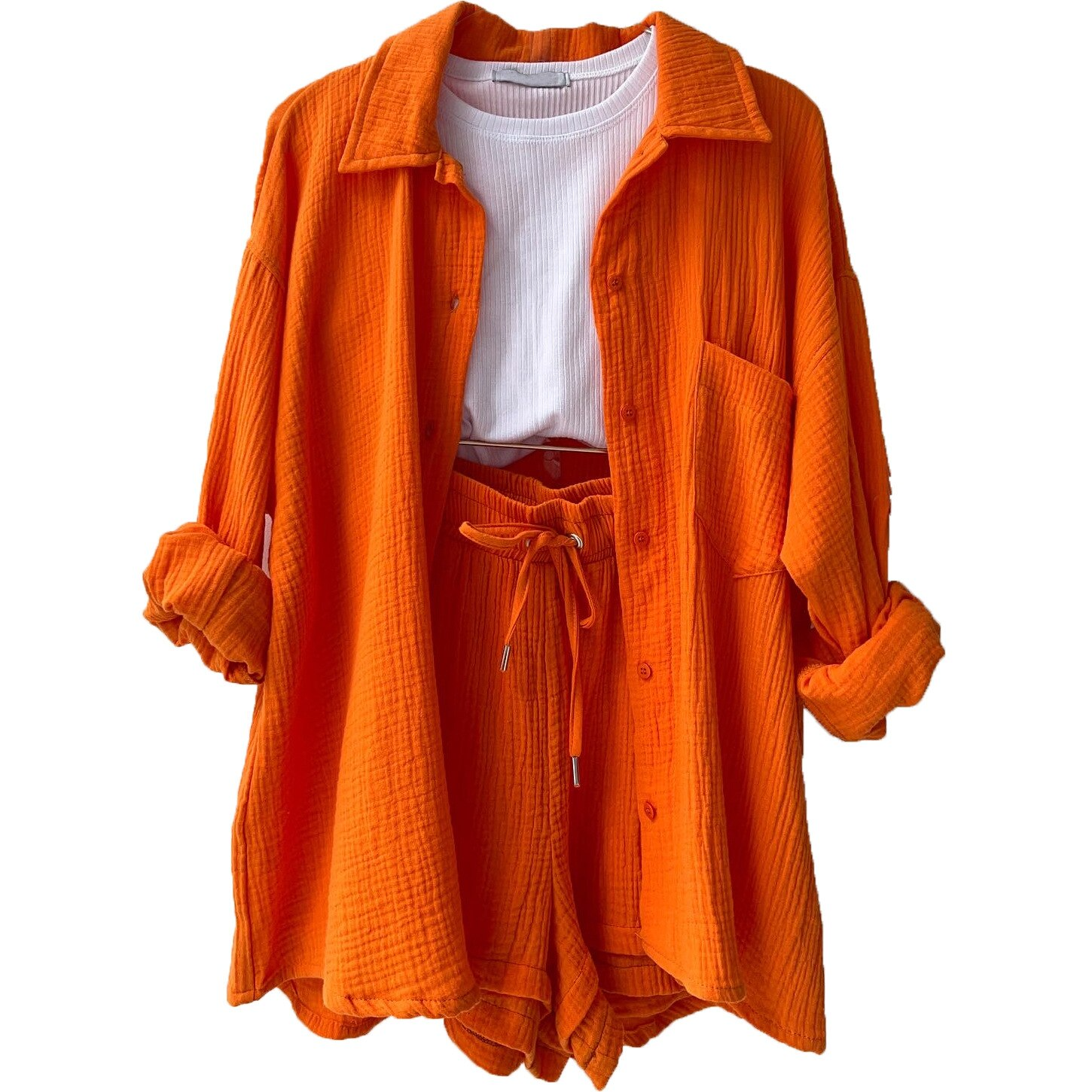 Lounge Set - Relaxed Breathable Shirt & Drawstring Waist