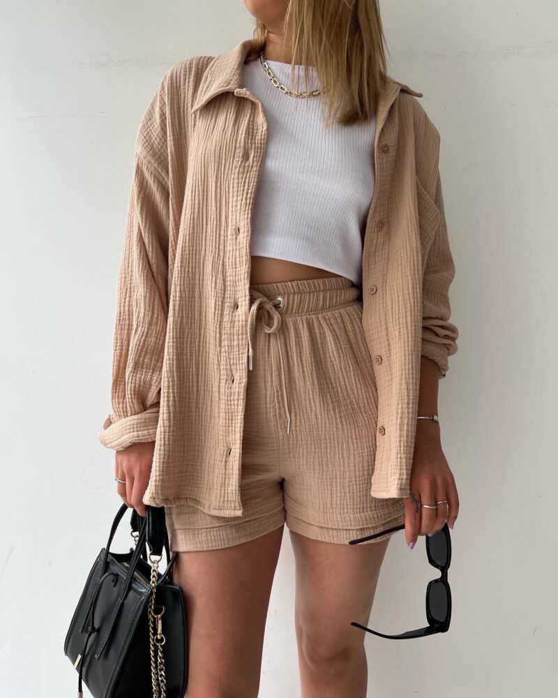 Lounge Set - Relaxed Breathable Shirt & Drawstring Waist