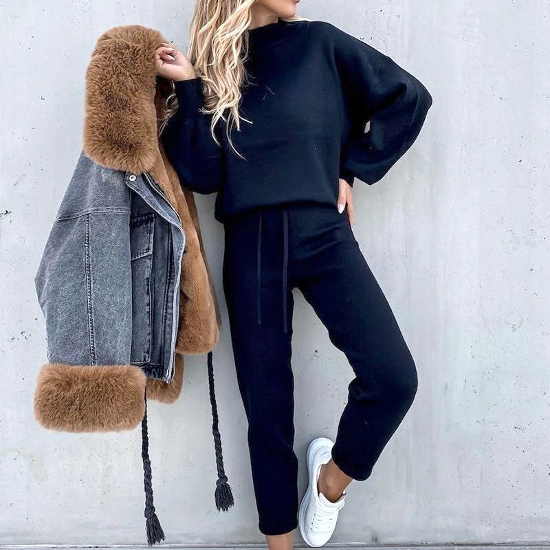 Loungewear Set - Soft Blend Fabric And Elastic Waist