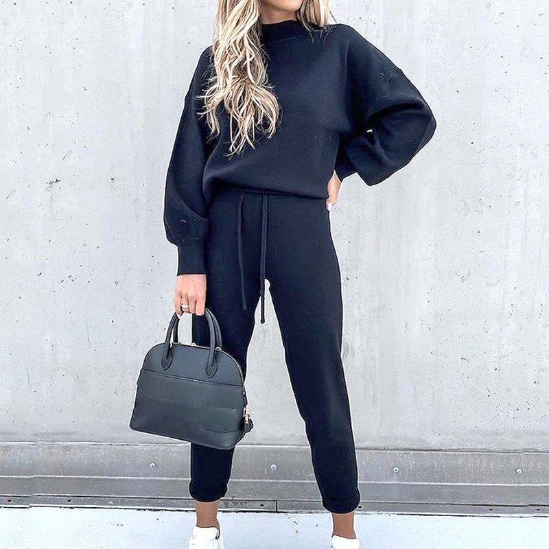 Loungewear Set - Soft Blend Fabric And Elastic Waist