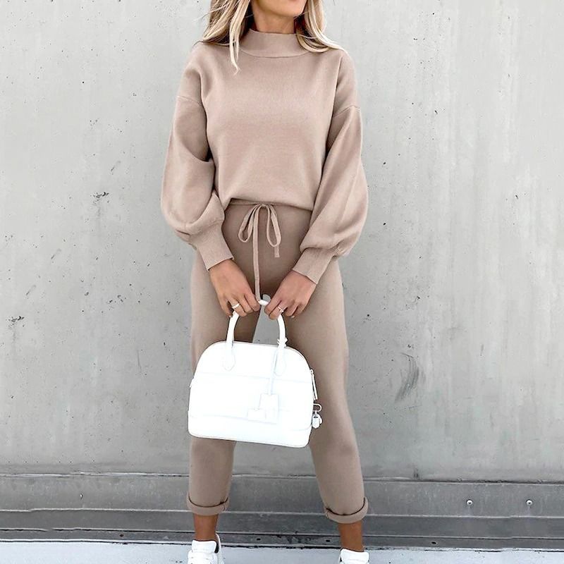 Loungewear Set - Soft Blend Fabric And Elastic Waist
