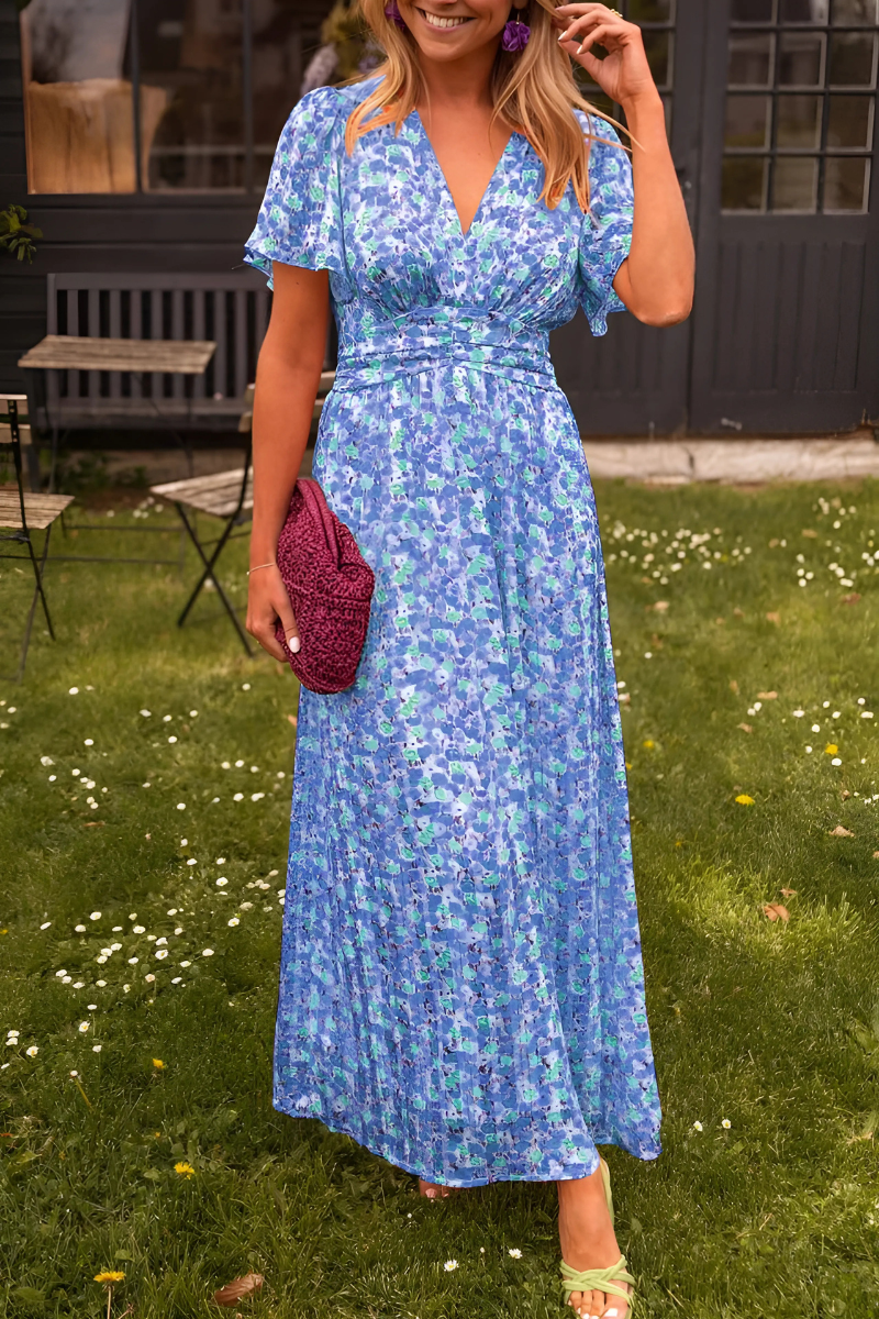 Maxi Dress - Lightweight Blend & Floral Print Comfort