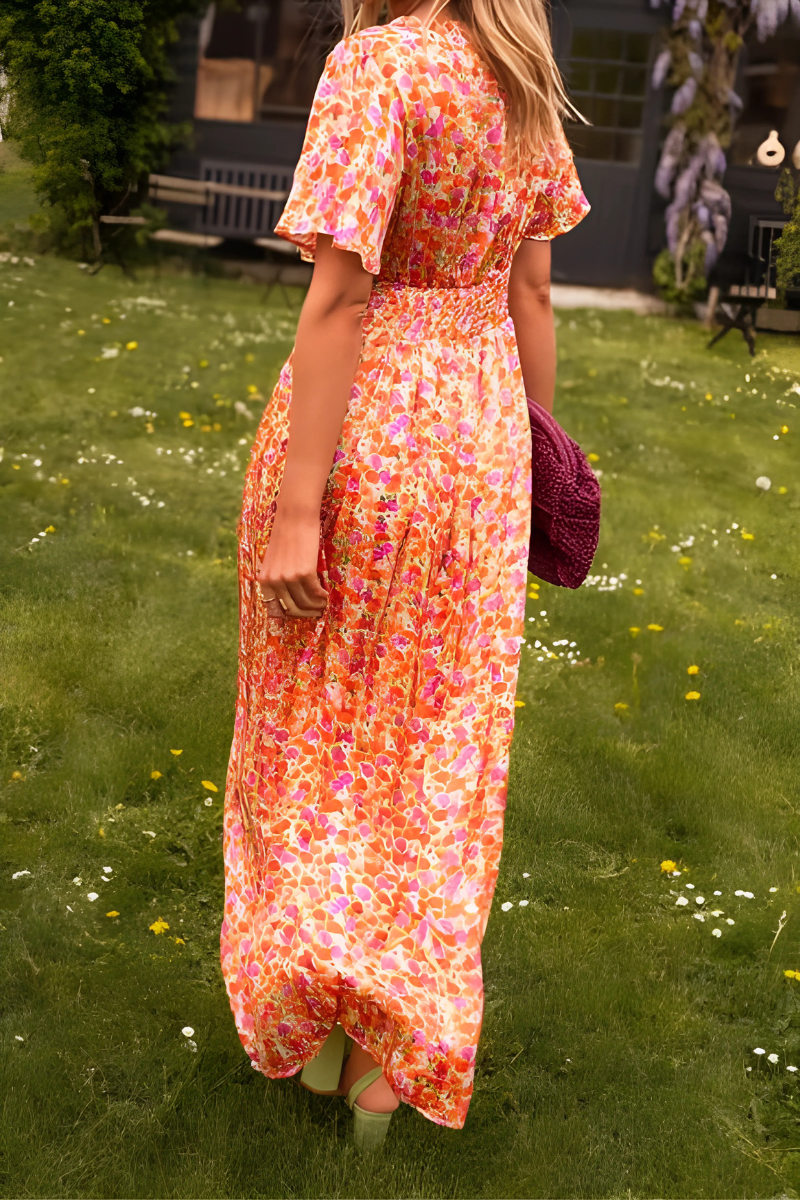 Maxi Dress - Lightweight Blend & Floral Print Comfort
