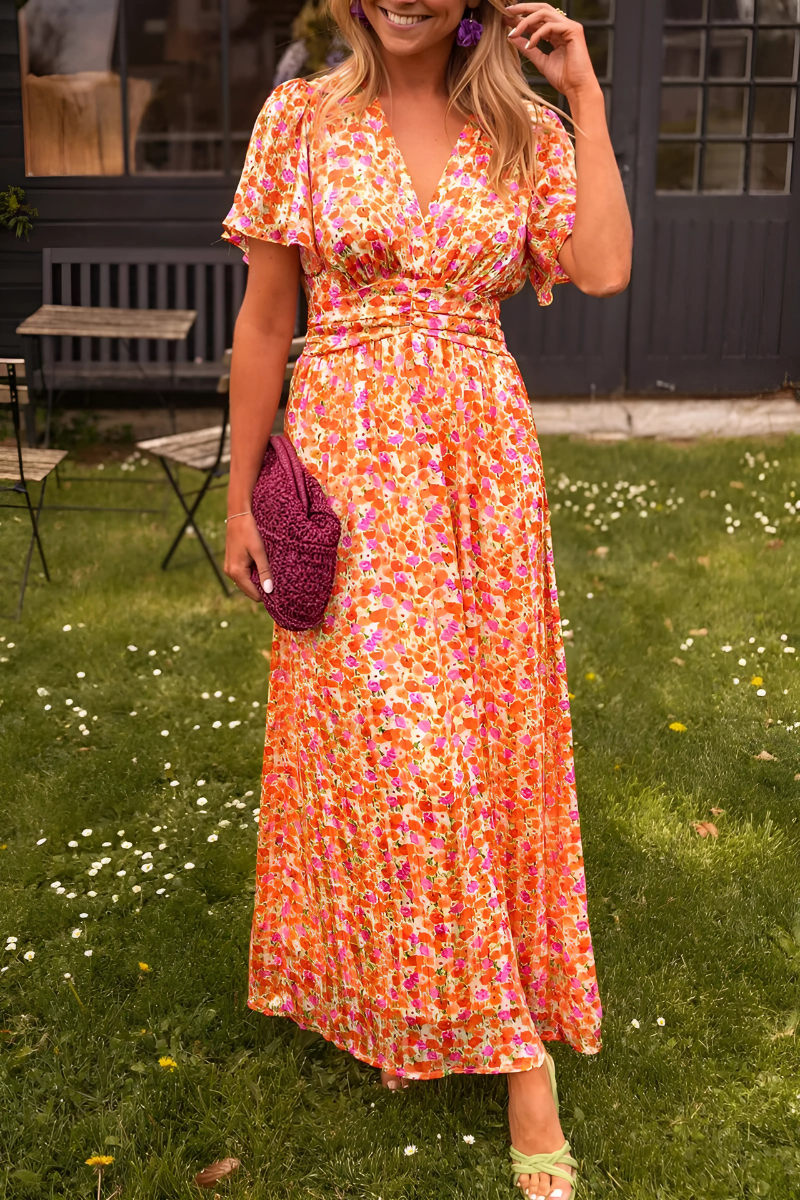 Maxi Dress - Lightweight Blend & Floral Print Comfort