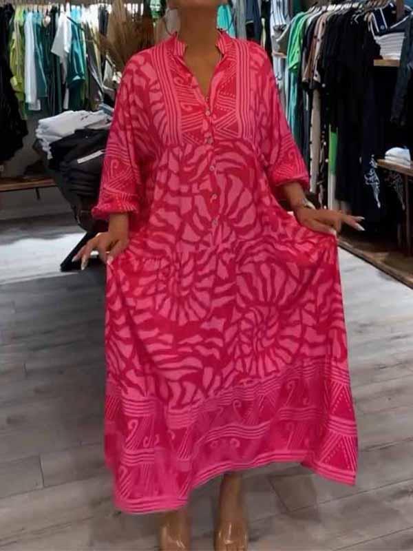 Maxi Dress - Long Skirt And Loose Cut For Easy Movement