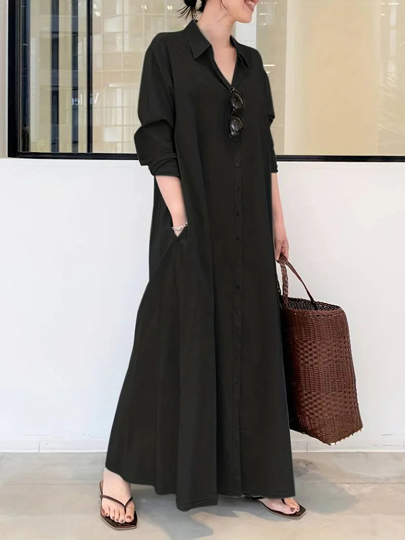 Maxi Dress - Shirt Blouse Silhouette & Smooth Drape
