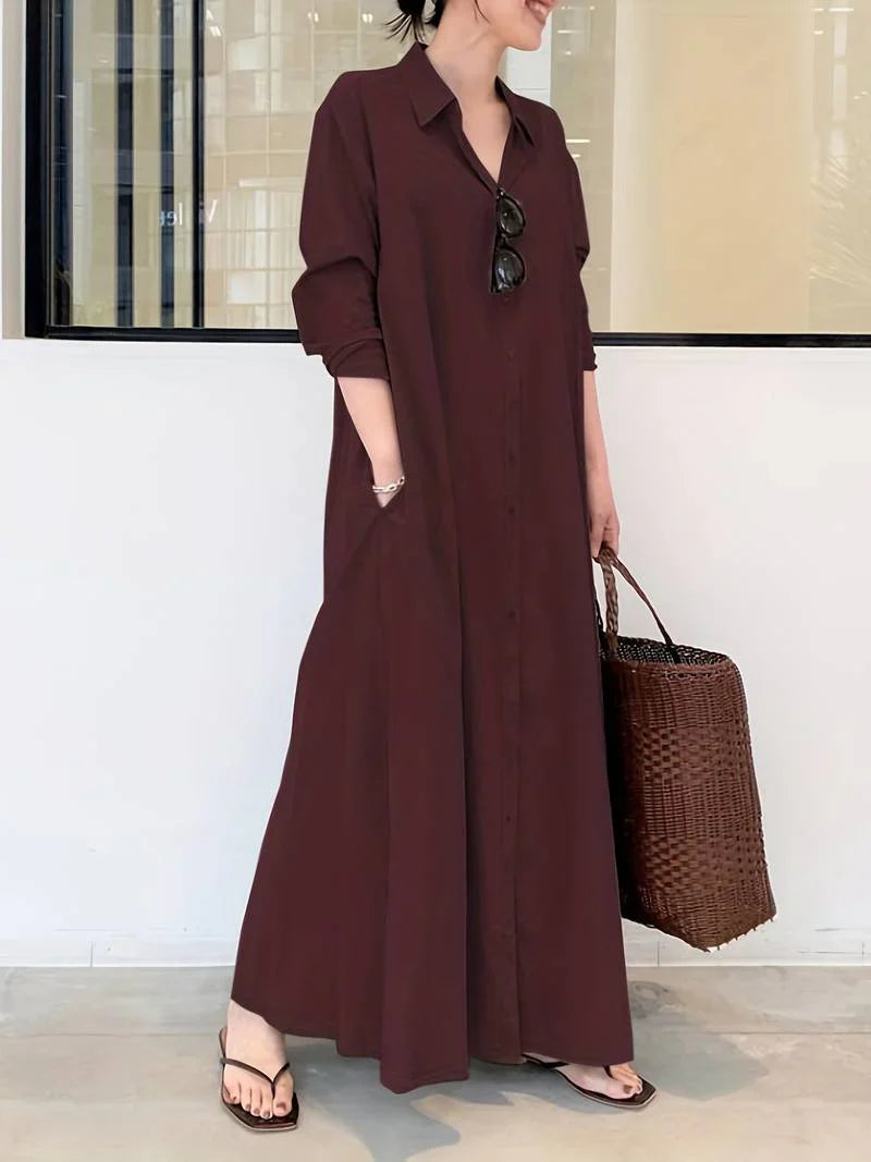Maxi Dress - Shirt Blouse Silhouette & Smooth Drape