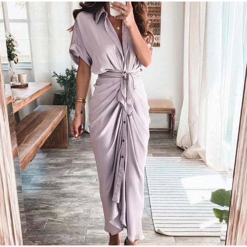 Maxi Wrap Dress - Lightweight Blend Wrap & Adjustable Fit