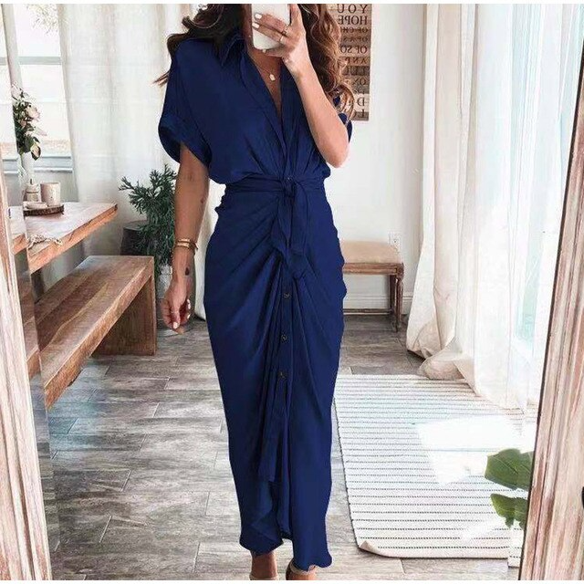Maxi Wrap Dress - Lightweight Blend Wrap & Adjustable Fit