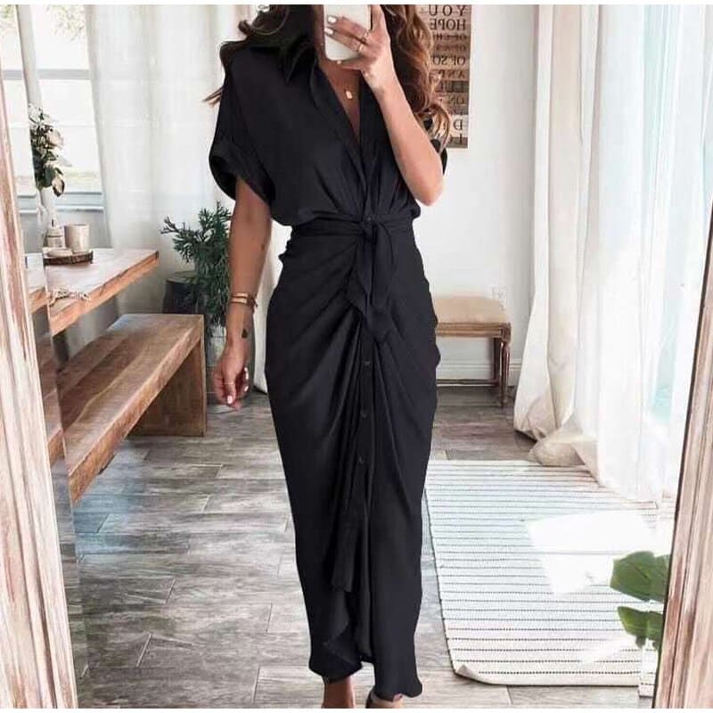 Maxi Wrap Dress - Lightweight Blend Wrap & Adjustable Fit