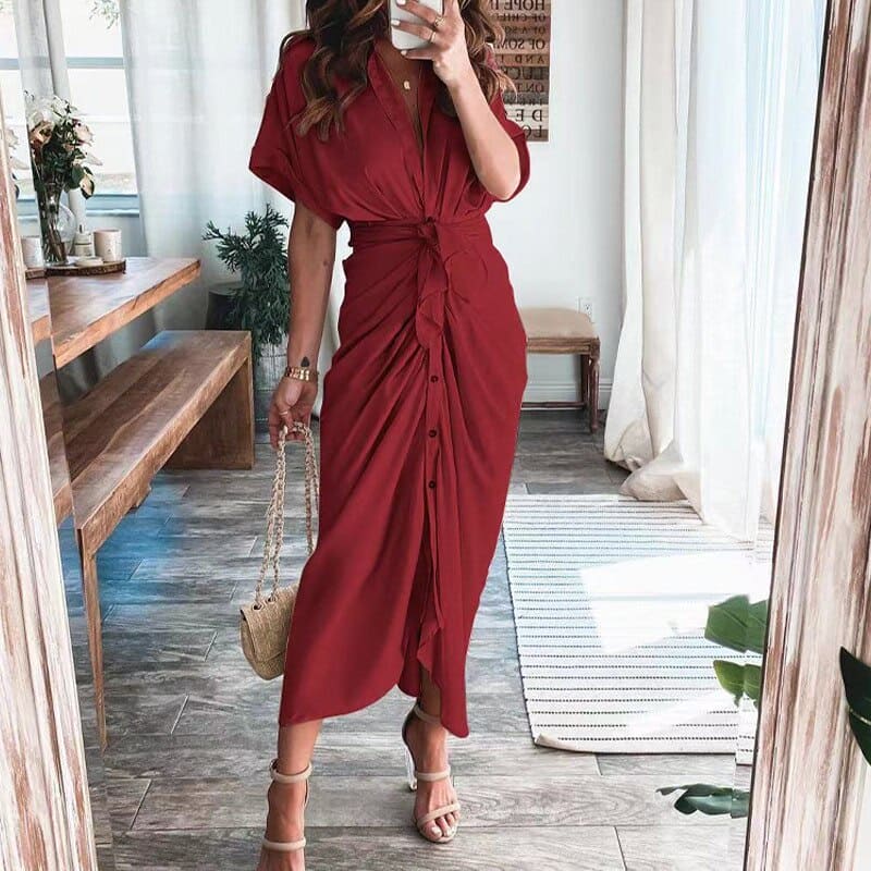 Maxi Wrap Dress - Lightweight Blend Wrap & Adjustable Fit