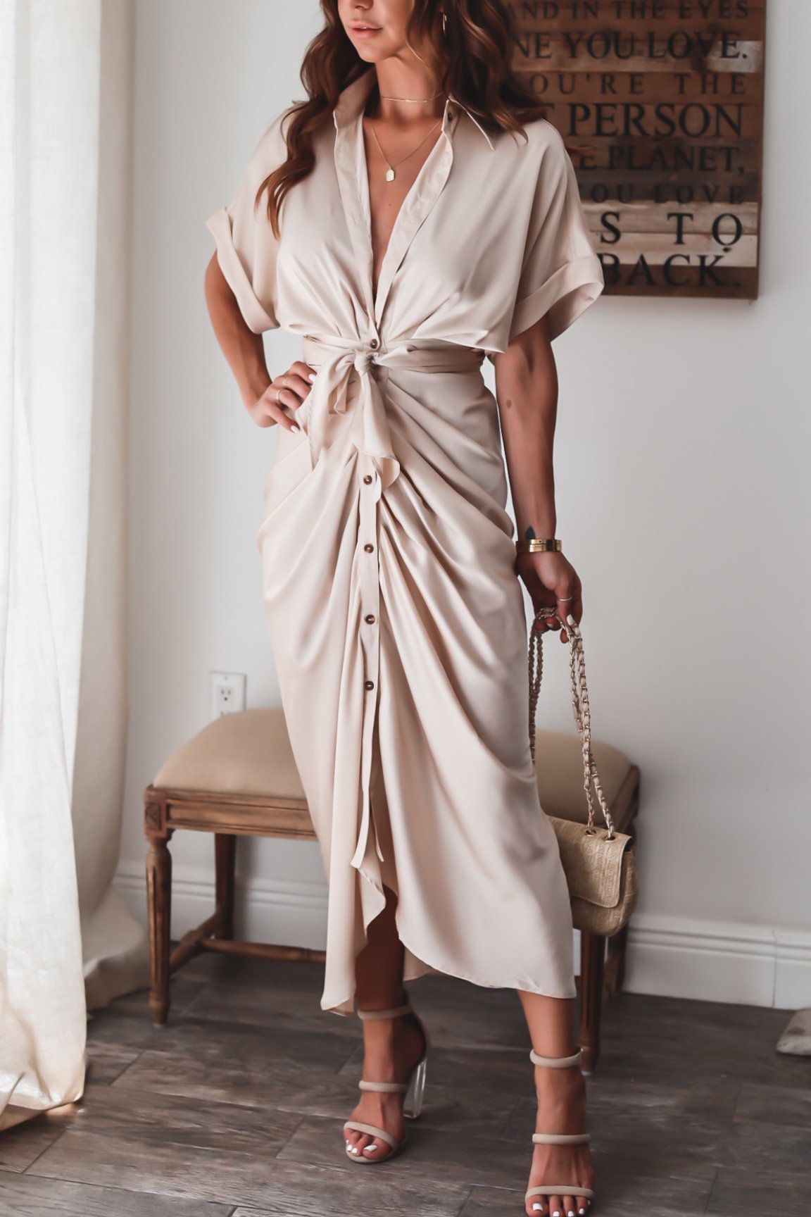 Maxi Wrap Dress - Lightweight Blend Wrap & Adjustable Fit