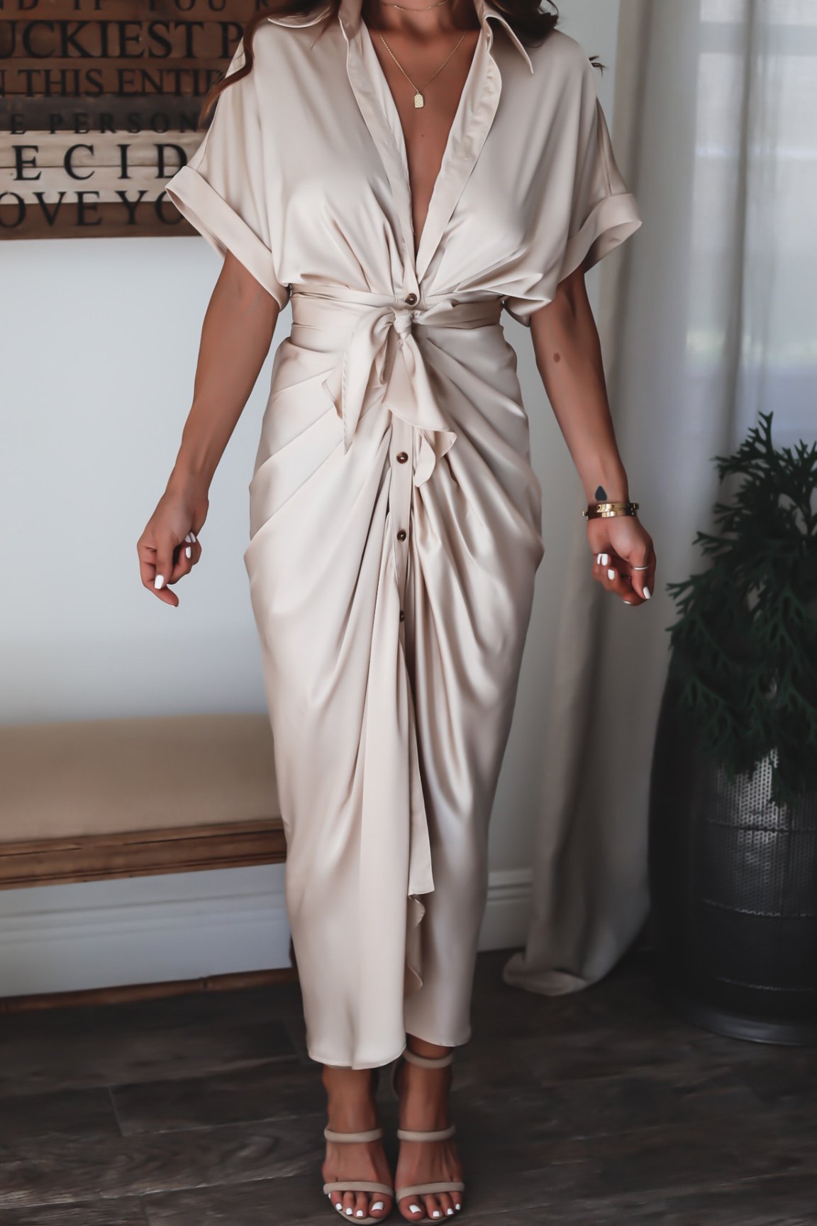 Maxi Wrap Dress - Lightweight Blend Wrap & Adjustable Fit