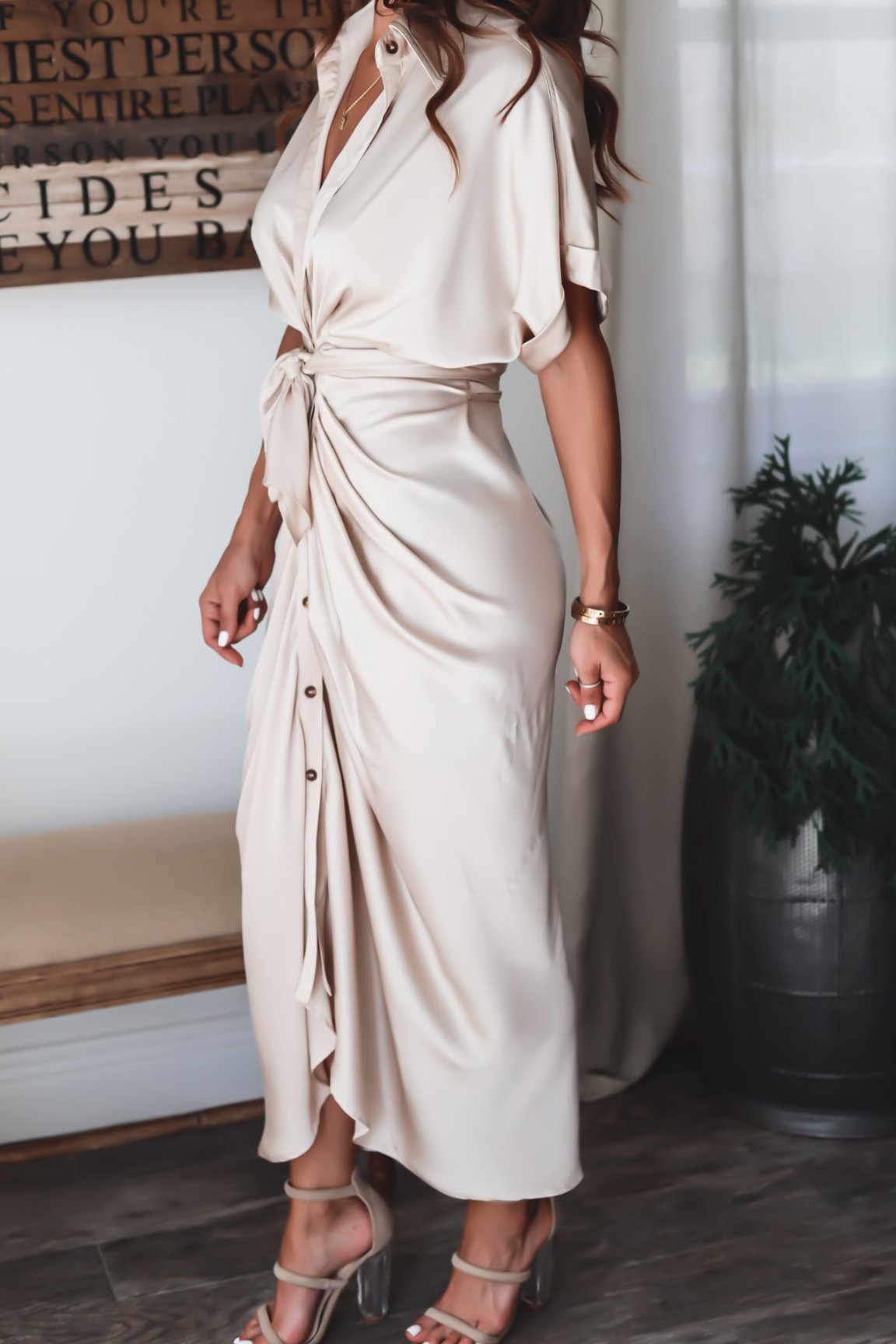 Maxi Wrap Dress - Lightweight Blend Wrap & Adjustable Fit