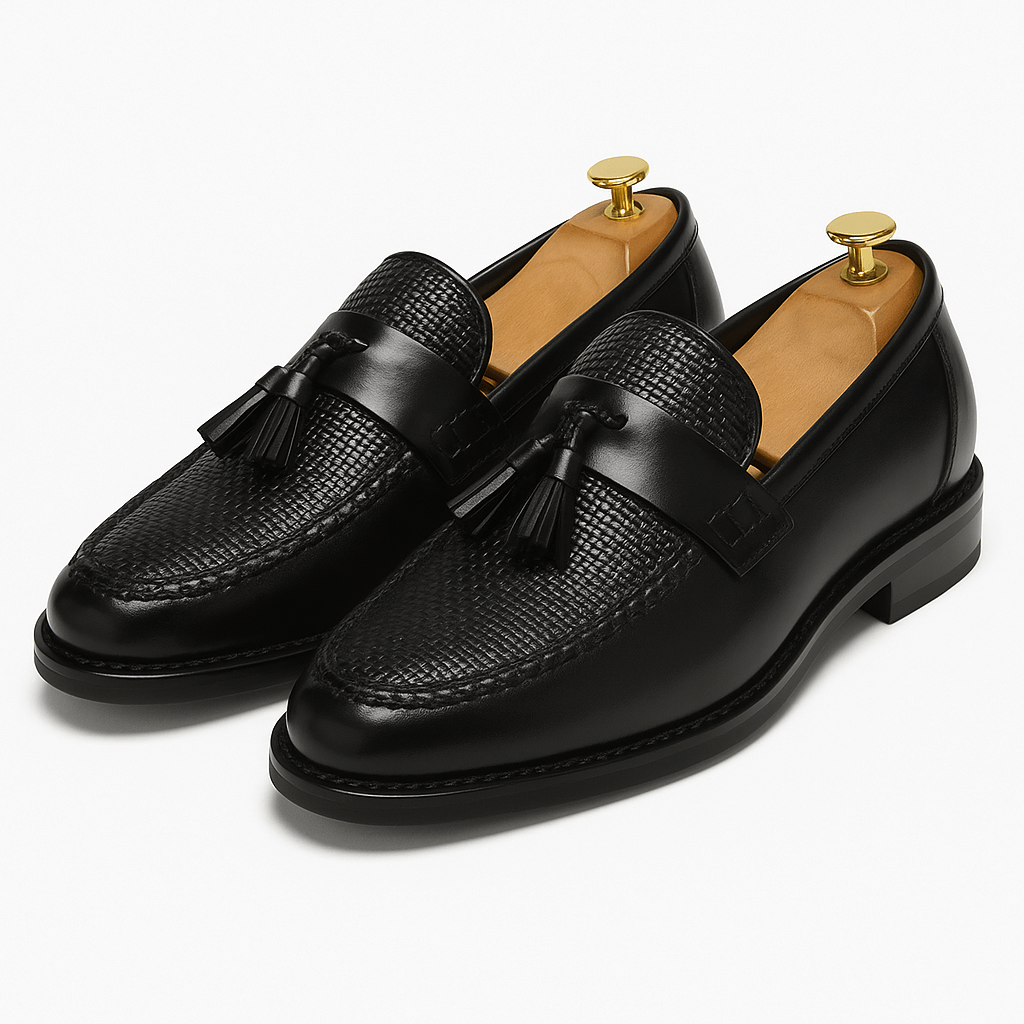 Men's Brown Woven Tassel Loafers for Formal and Casual Wear 0
