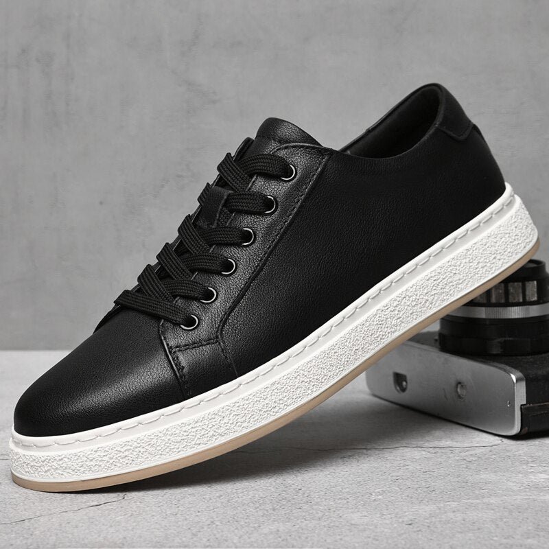 Men's Casual Leather Shoes with Anti-Slip Rubber Sole 0