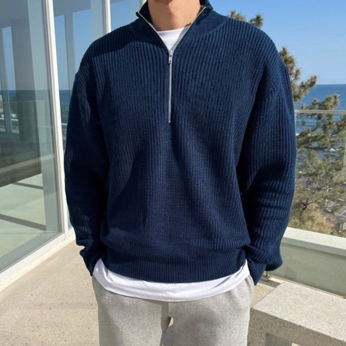 Men's Half Zip Sweater - Stylish Versatile Pullover 1
