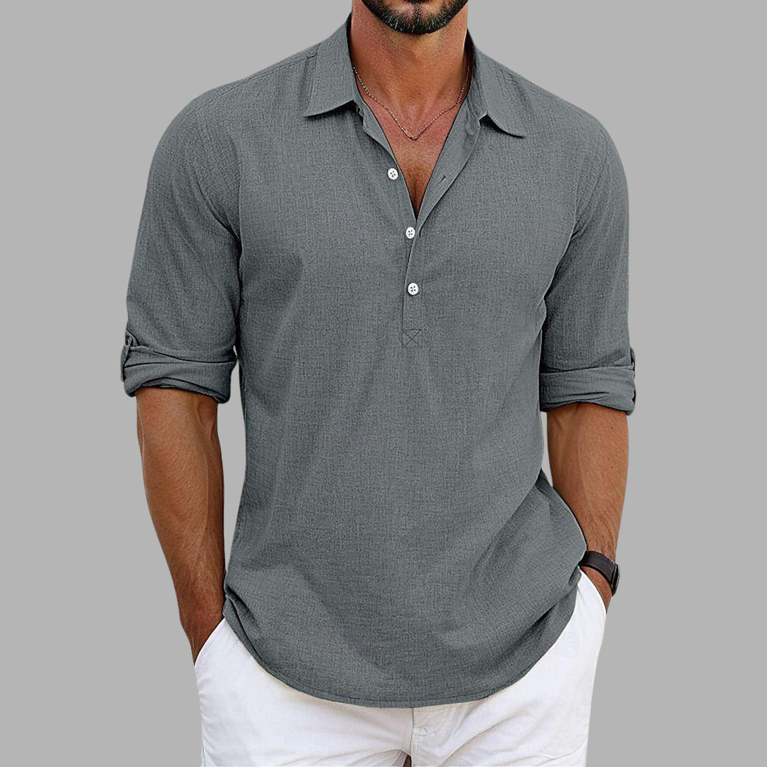 Men's Linen Blend Dress Shirt - Elegant Summer Style 5