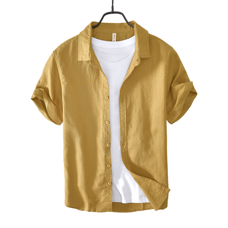 Men's Linen Casual Short Sleeve Shirt 1