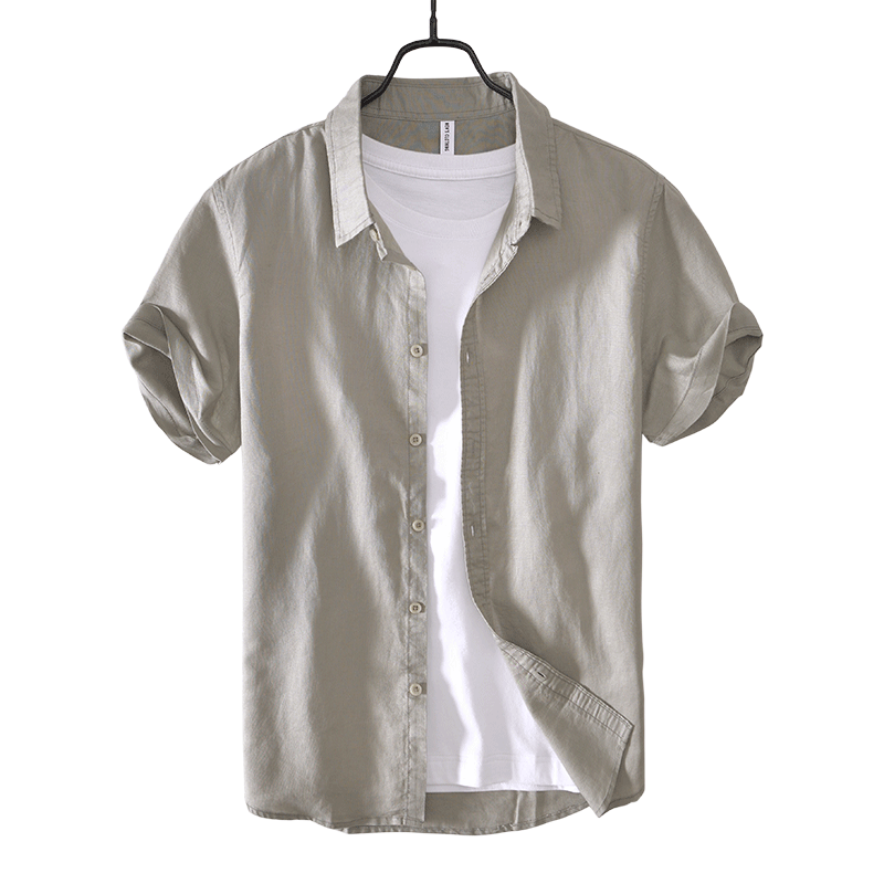Men's Linen Casual Short Sleeve Shirt 11