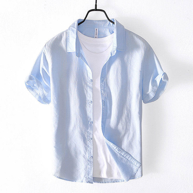 Men's Linen Casual Short Sleeve Shirt 9