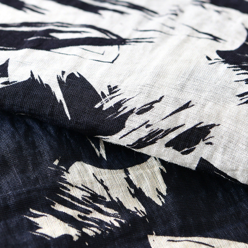 Men's Linen Printed Short-Sleeved Shirt 6