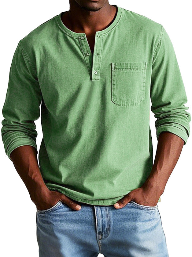 Men's Long Sleeve Henley Shirt 3