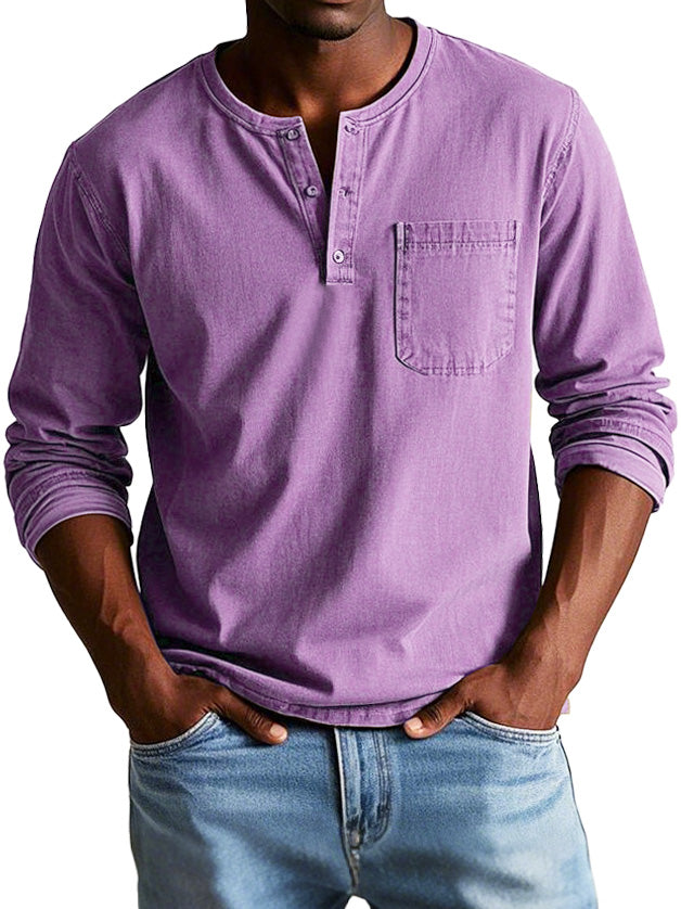 Men's Long Sleeve Henley Shirt 5