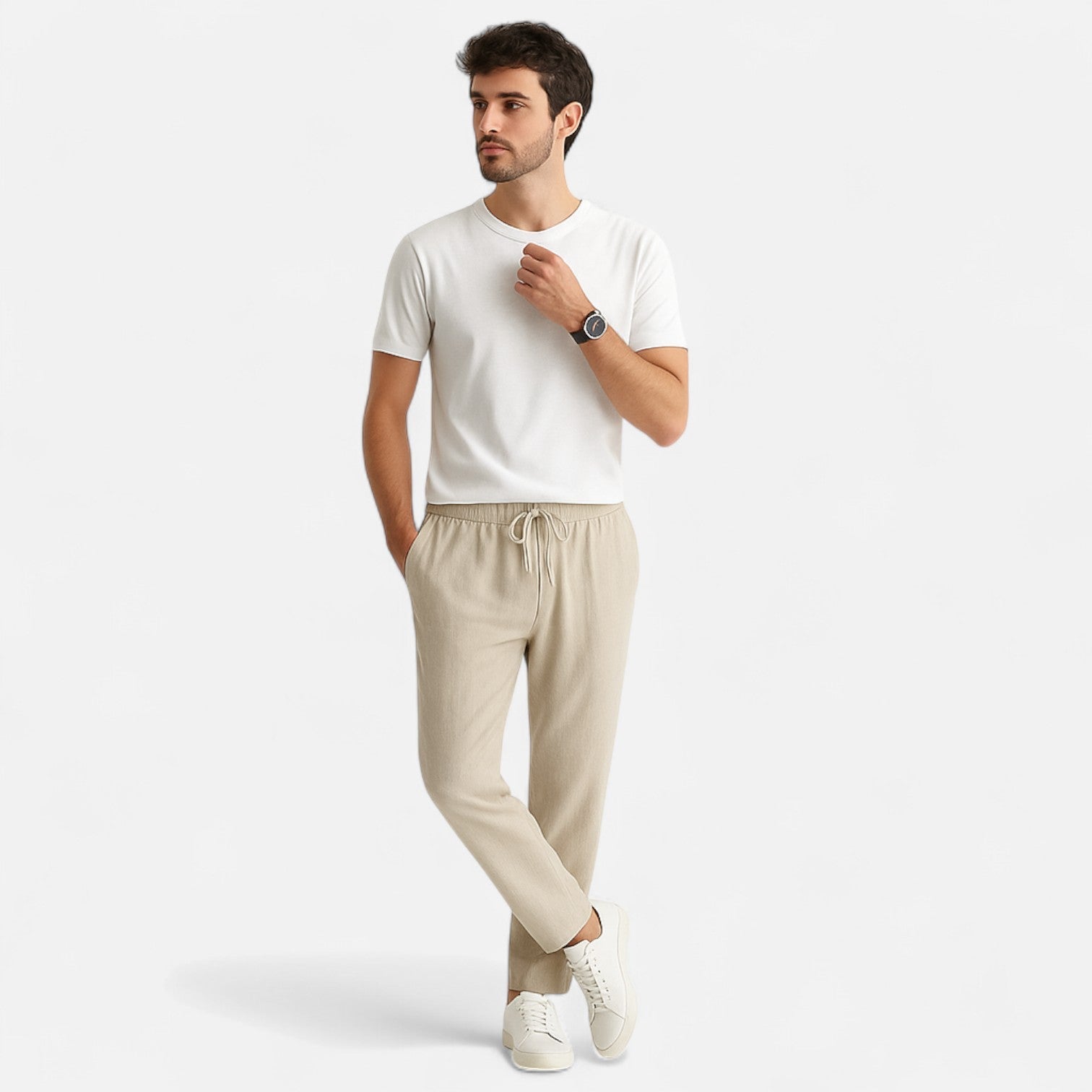 Men's Loose Fit Linen Trousers 2