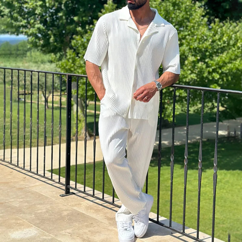 Men's Lounge Set - Elegant Relaxed Fit Loungewear Set 0