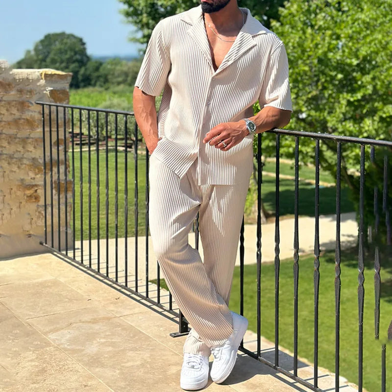 Men's Lounge Set - Elegant Relaxed Fit Loungewear Set 2